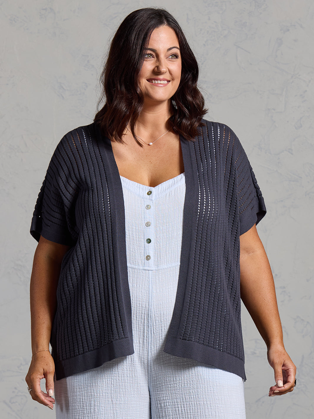 Aletto Cotton Kimono Charcoal