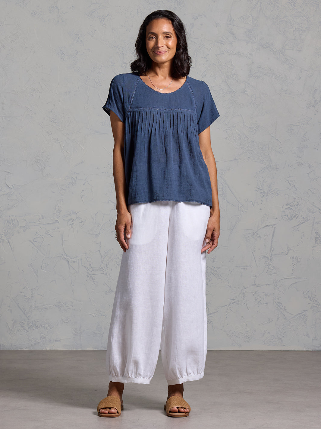Biarritz Organic Cotton Top Navy
