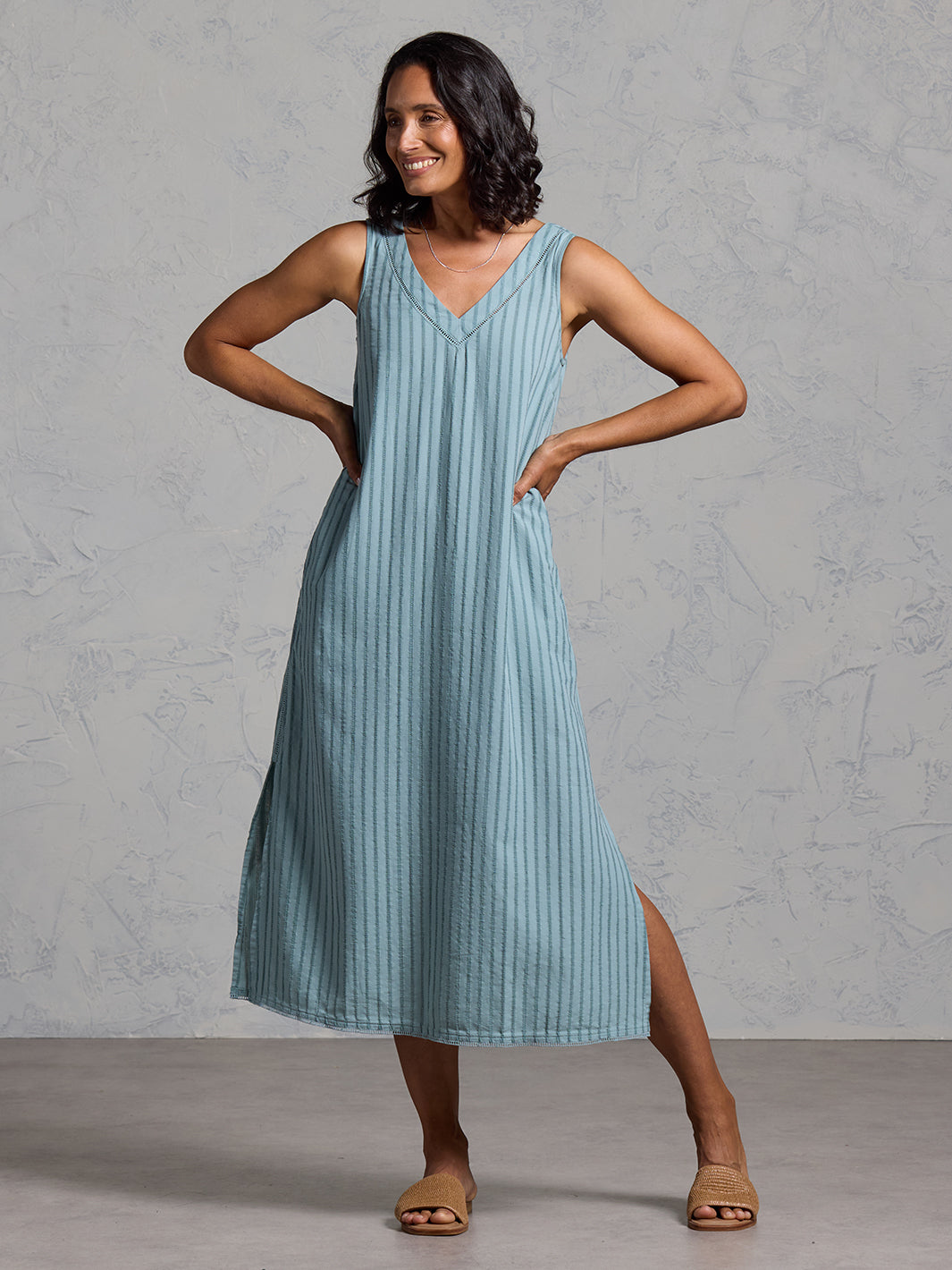 Mimosa Organic Cotton Dress Marine Green