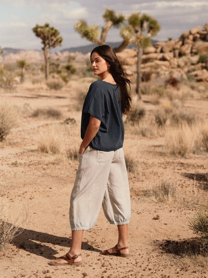 Marrakech French Linen Cropped Pants Flax