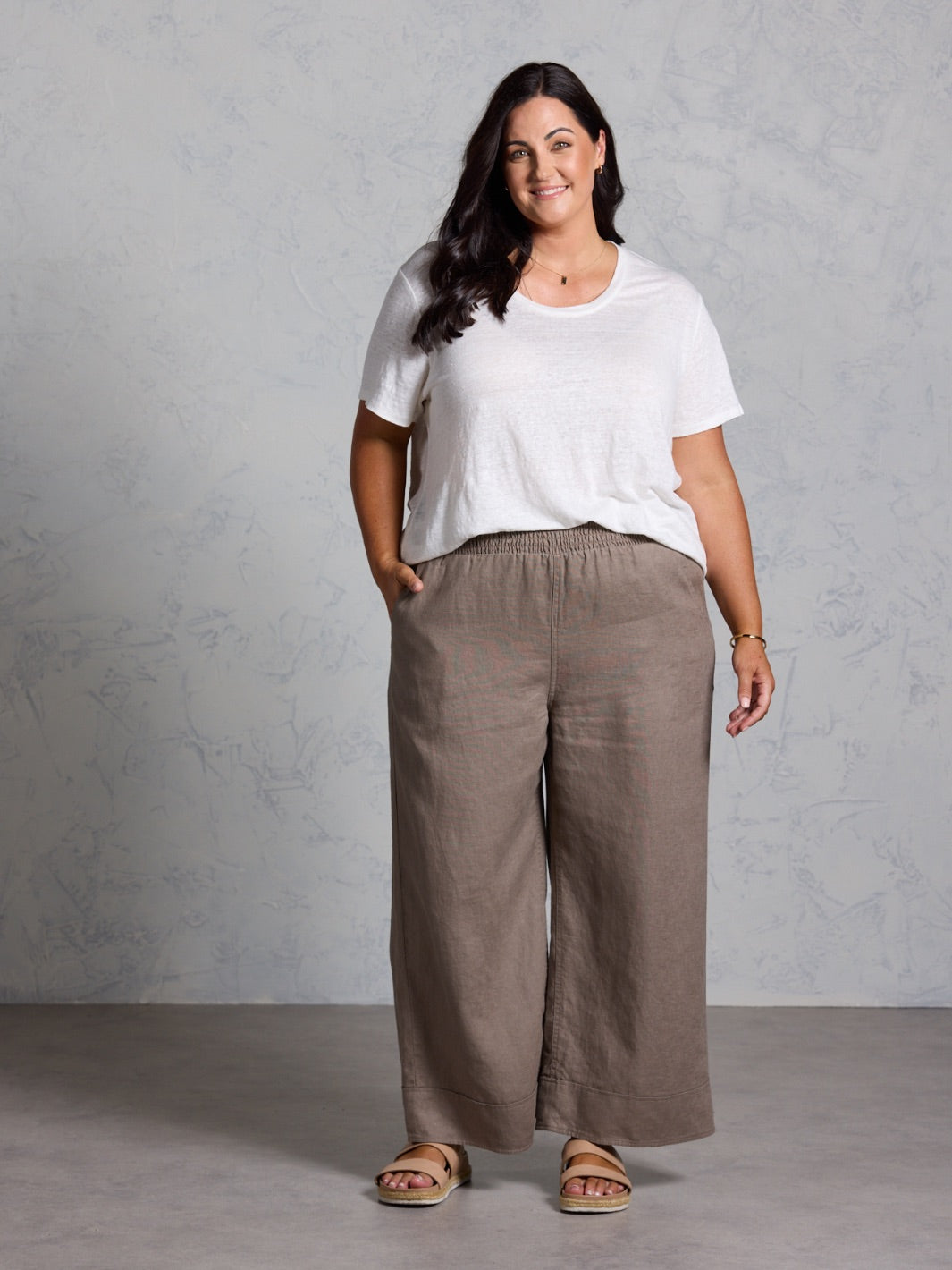 Clovelly French Linen T-Shirt Coconut
