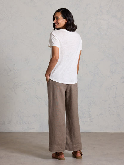 Clovelly French Linen T-Shirt Coconut
