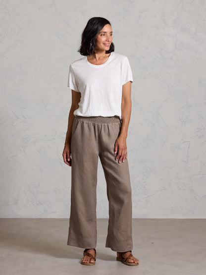 Clovelly French Linen T-Shirt Coconut
