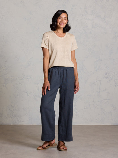 Clovelly French Linen T-Shirt Stone