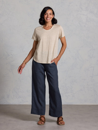 Clovelly French Linen T-Shirt Stone
