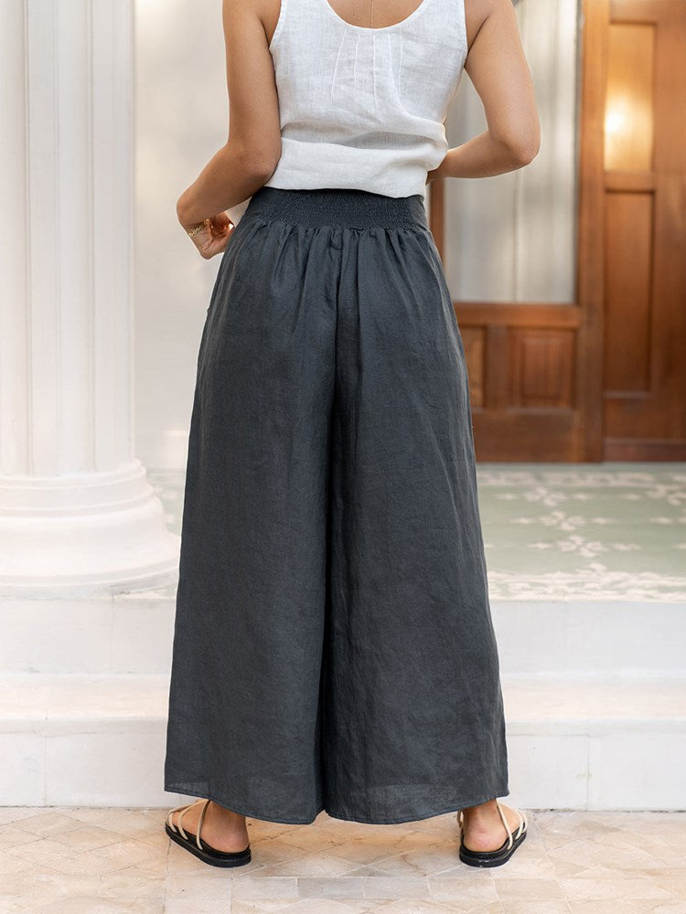 Portillo French Linen Pants Charcoal