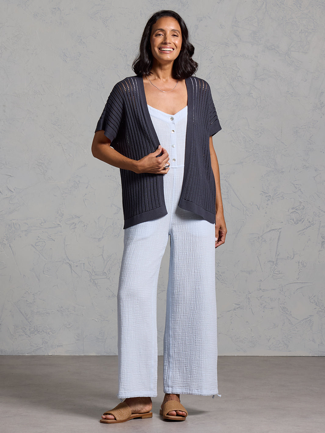 Aletto Cotton Kimono Charcoal