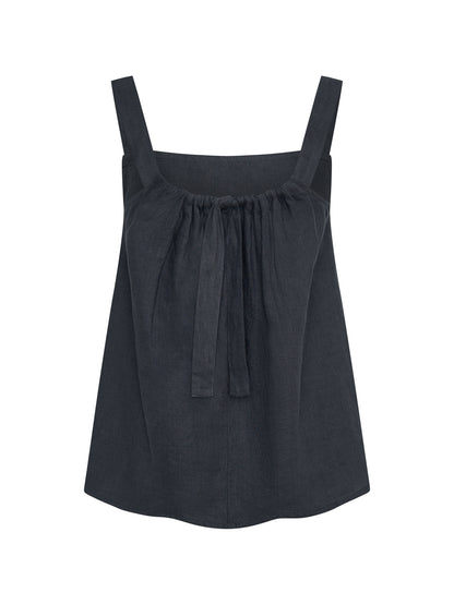 Soella French Linen Top Charcoal
