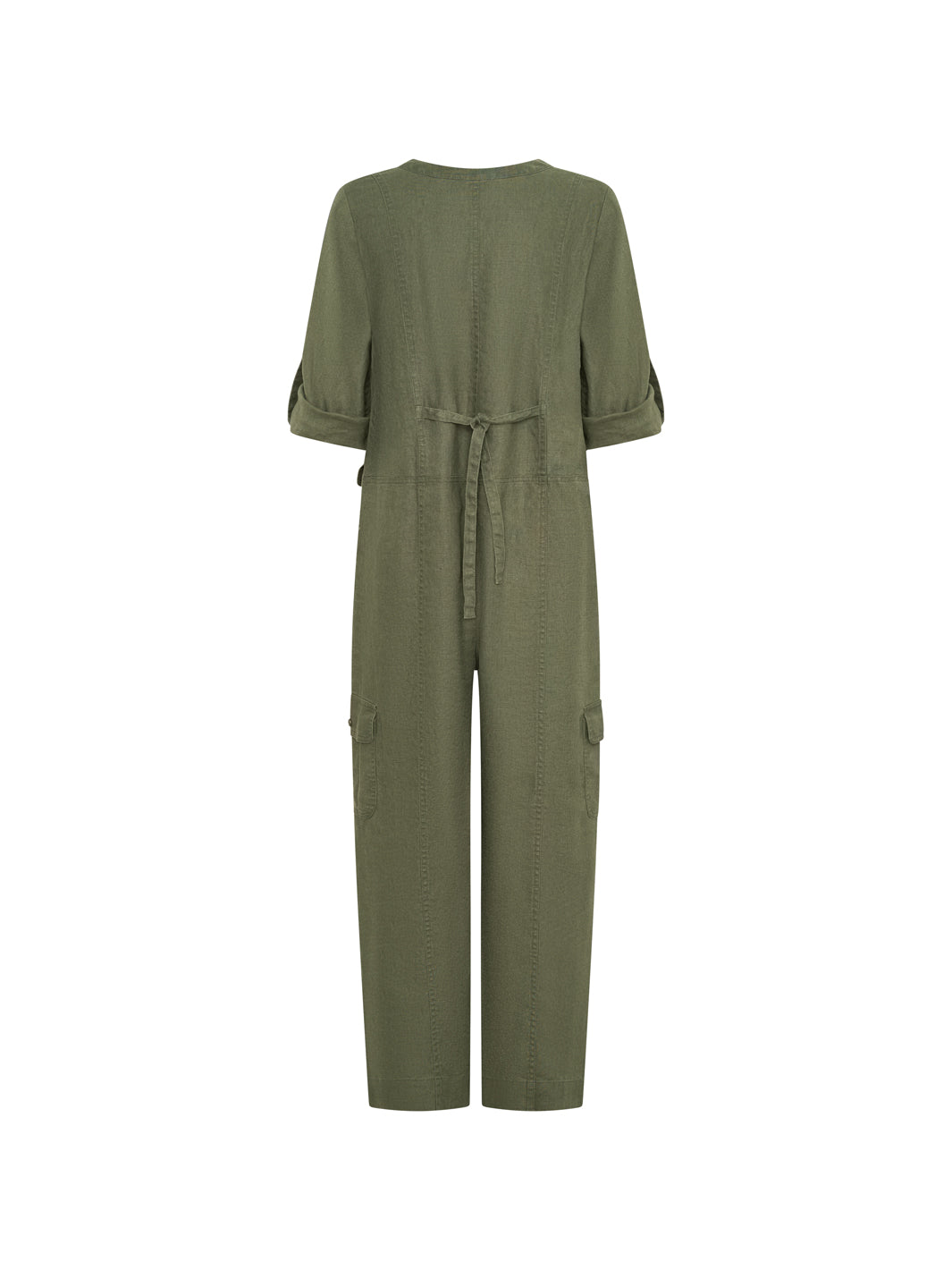 Mara French Linen Jumpsuit Olive