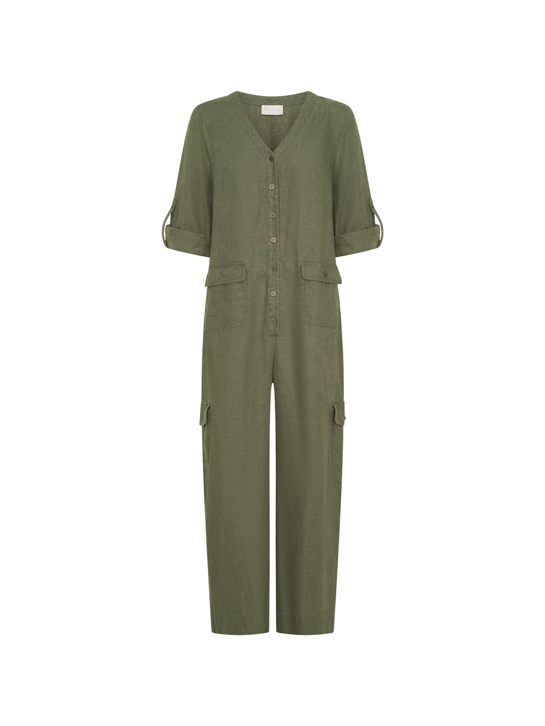 Mara French Linen Jumpsuit Olive