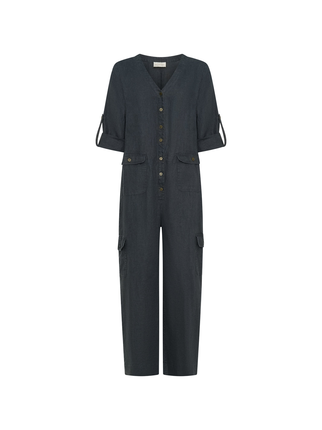Mara French Linen Jumpsuit Charcoal