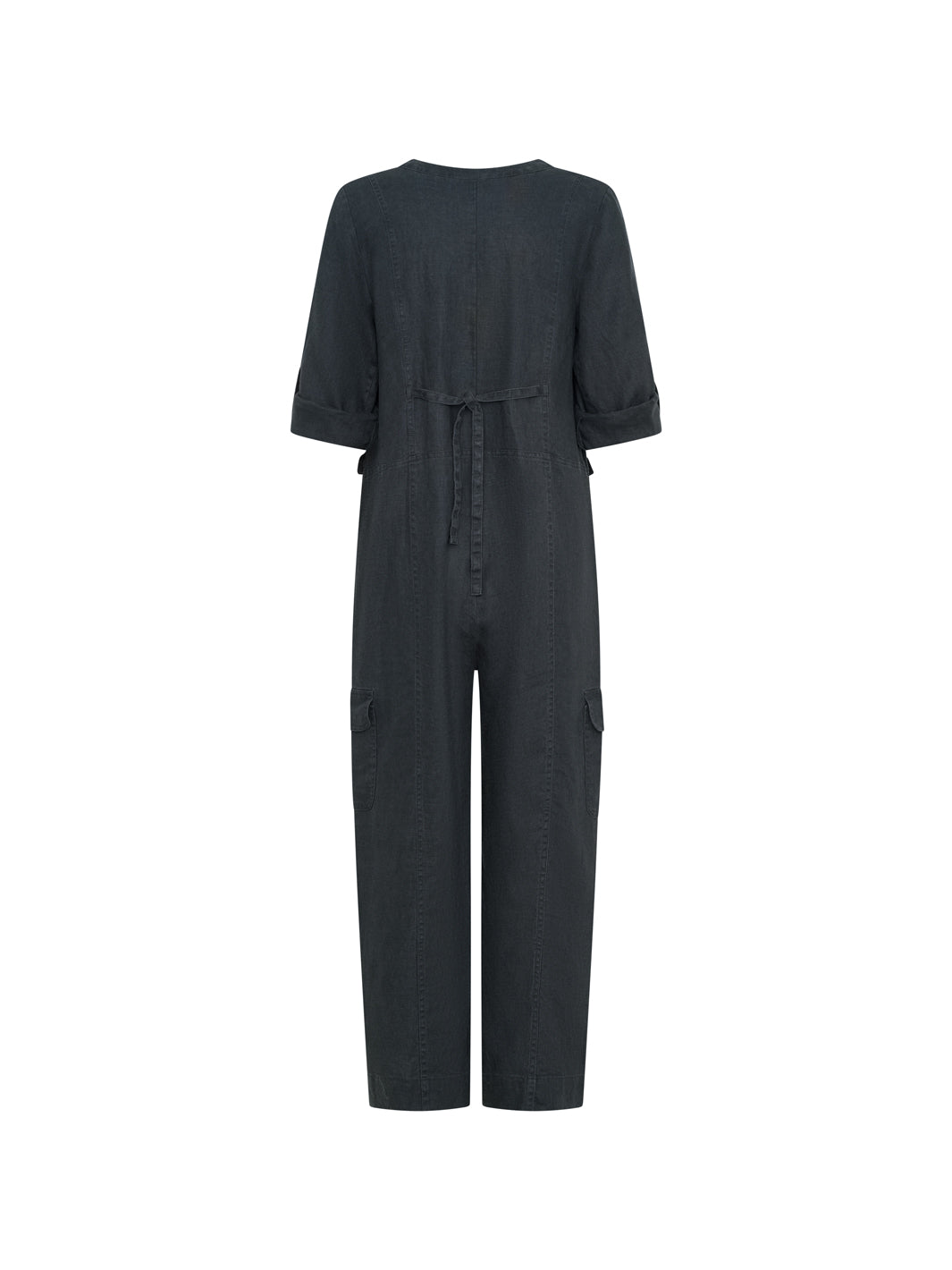 Mara French Linen Jumpsuit Charcoal