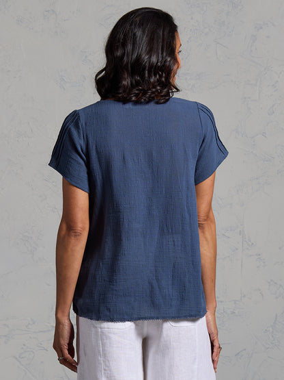 Biarritz Organic Cotton Top Navy