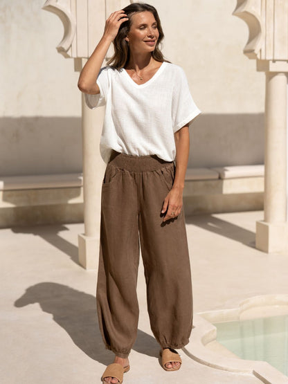 Sadhu French Linen Pants Cinnamon