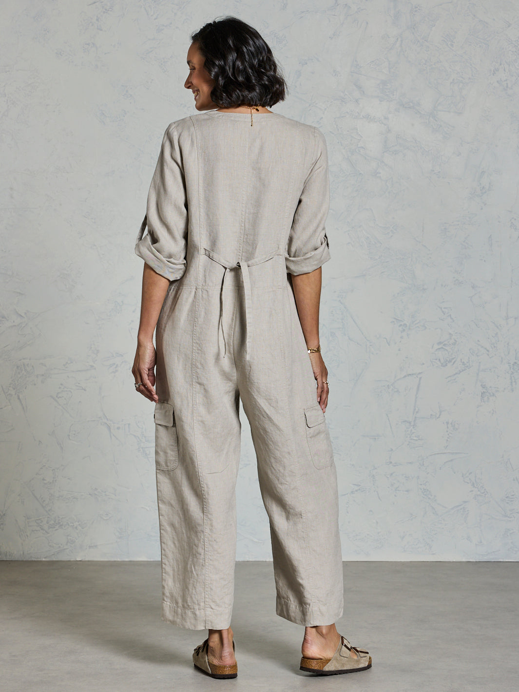 Mara French Linen Jumpsuit Flax