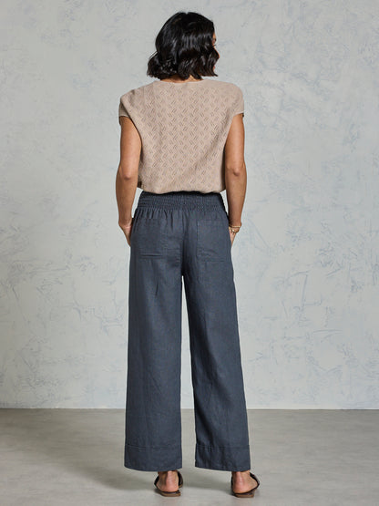 Yamba French Linen Pants Charcoal