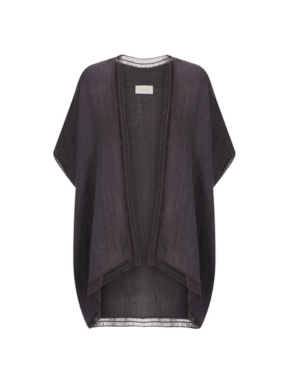 Rhea French Linen Kimono Charcoal