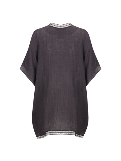 Rhea French Linen Kimono Charcoal