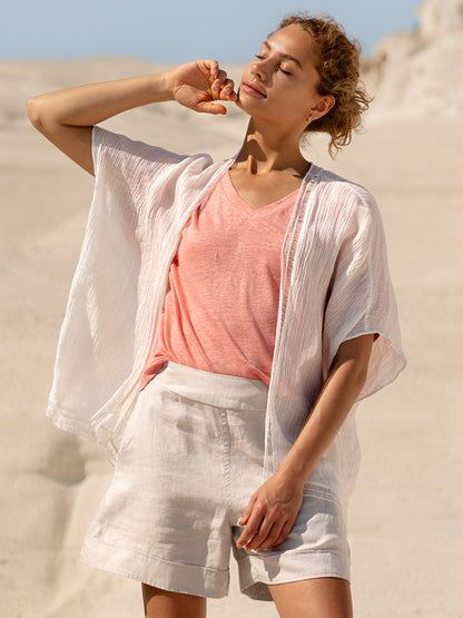 Rhea French Linen Kimono Coconut