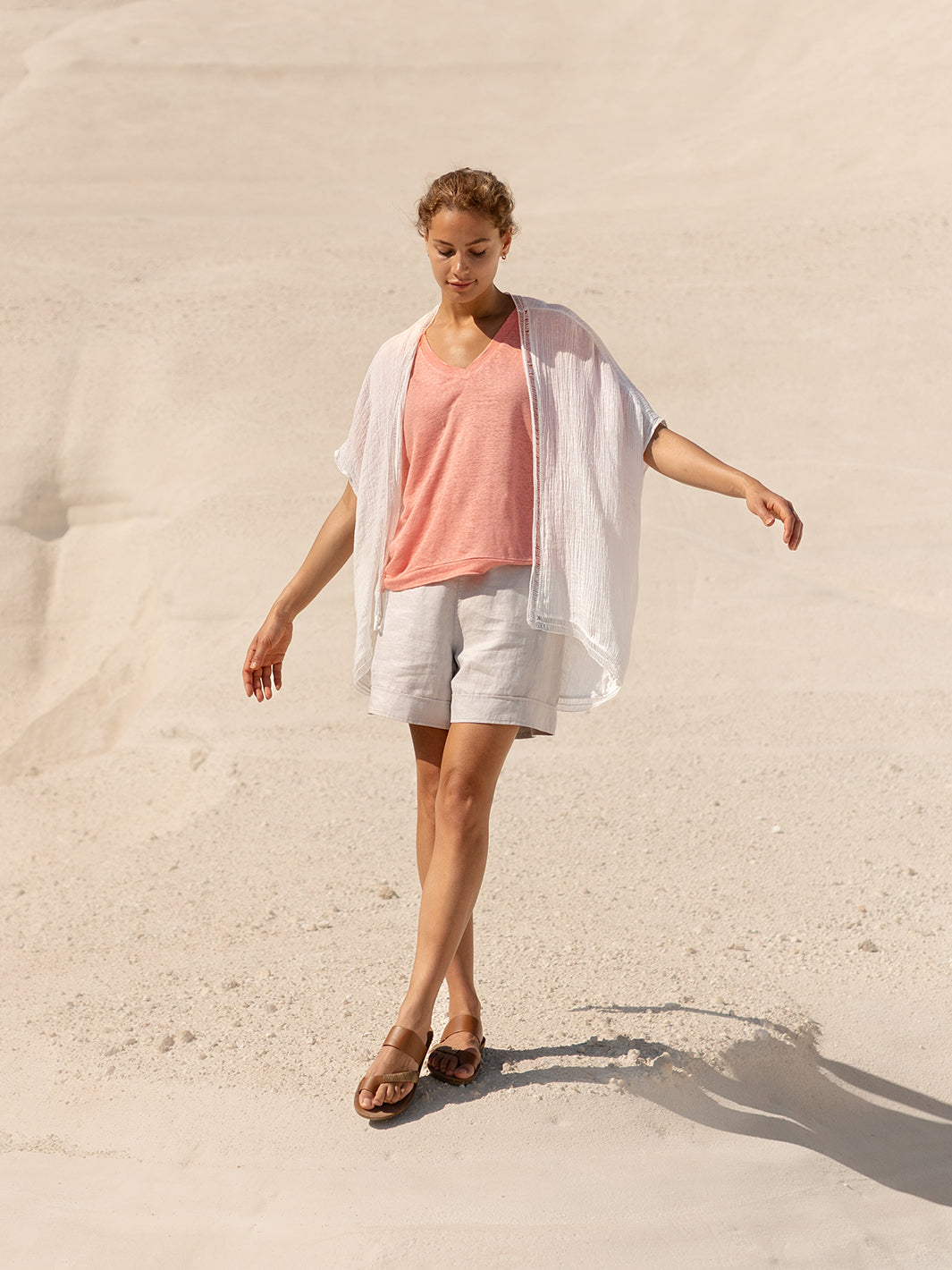 Rhea French Linen Kimono Coconut
