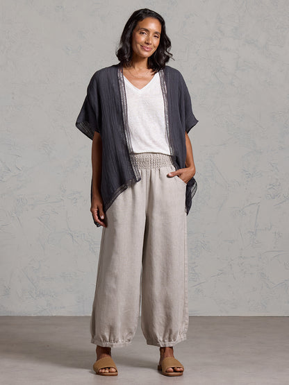 Rhea French Linen Kimono Charcoal