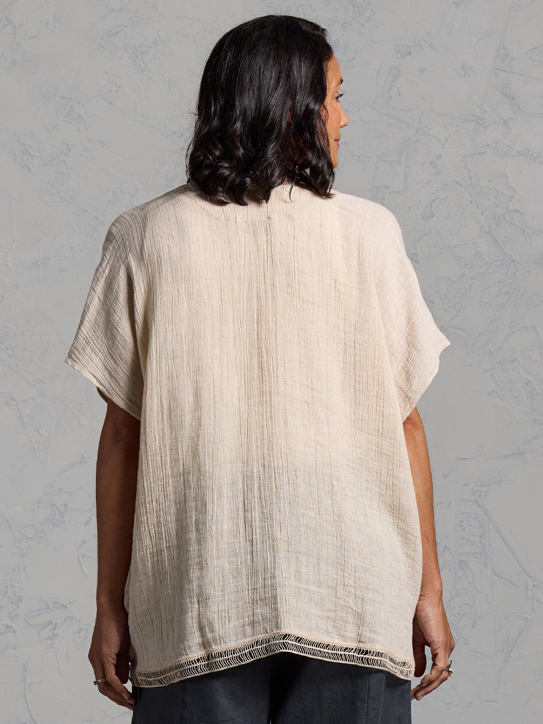Rhea French Linen Kimono Stone