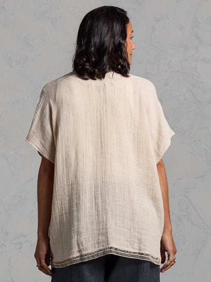 Rhea French Linen Kimono Stone