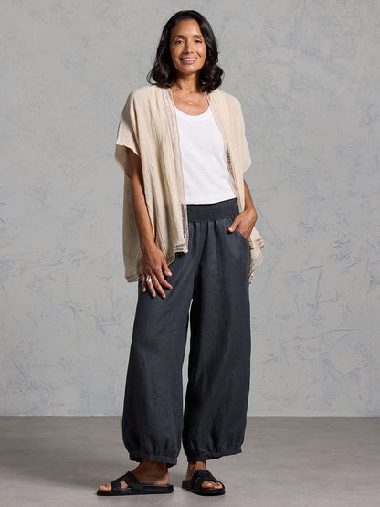 Rhea French Linen Kimono Stone