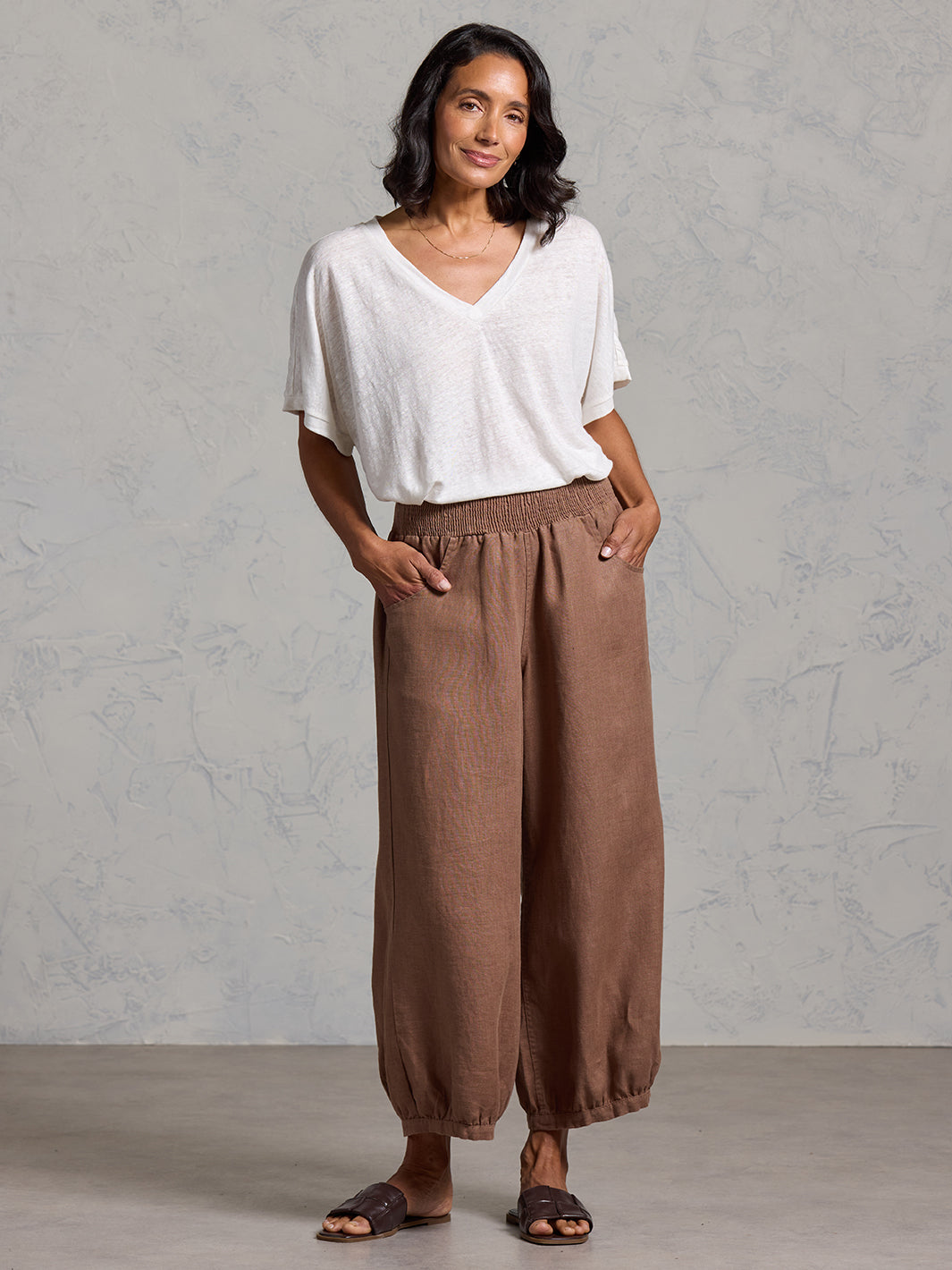 Sadhu French Linen Pants Cinnamon