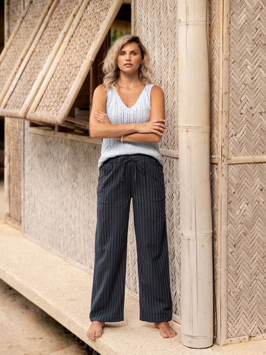Sidari Organic Cotton Pants Charcoal