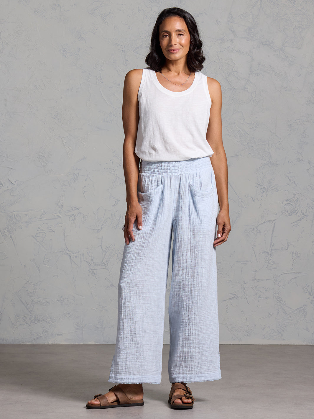 Sur Mer Organic Cotton Pants Serene Blue