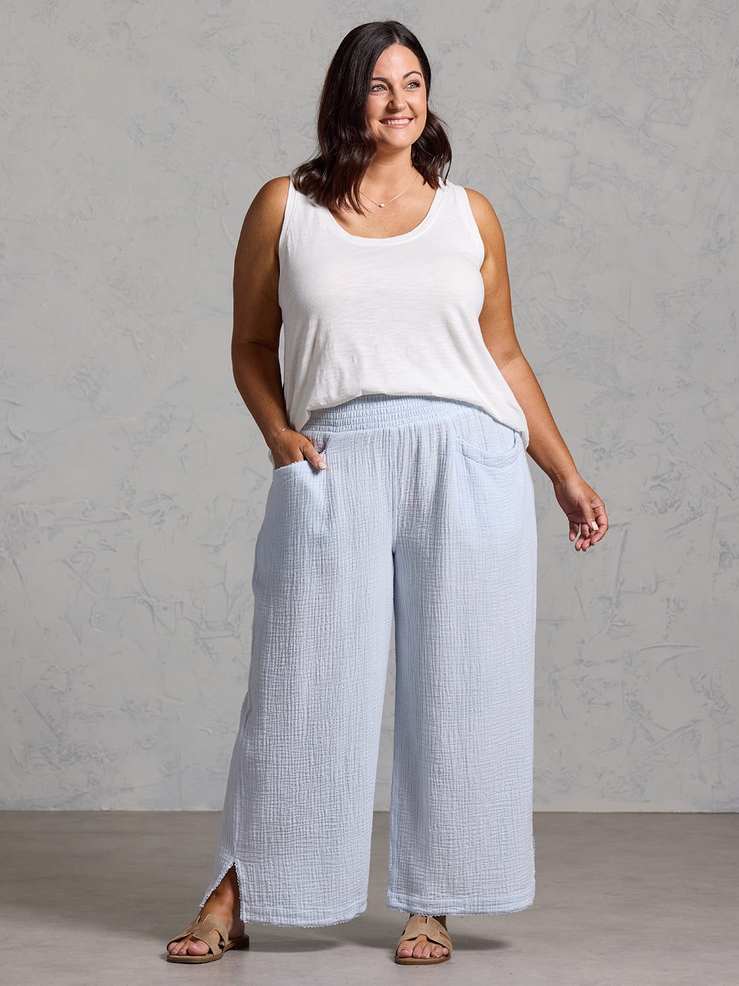 Sur Mer Organic Cotton Pants Serene Blue