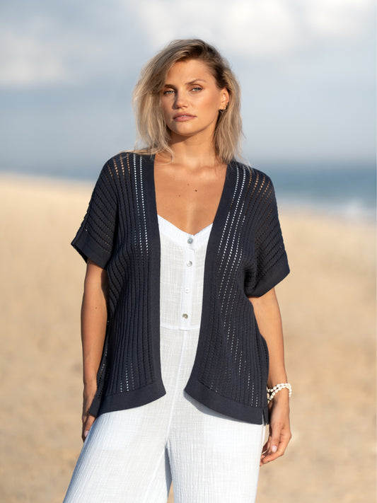 Aletto Cotton Kimono Charcoal