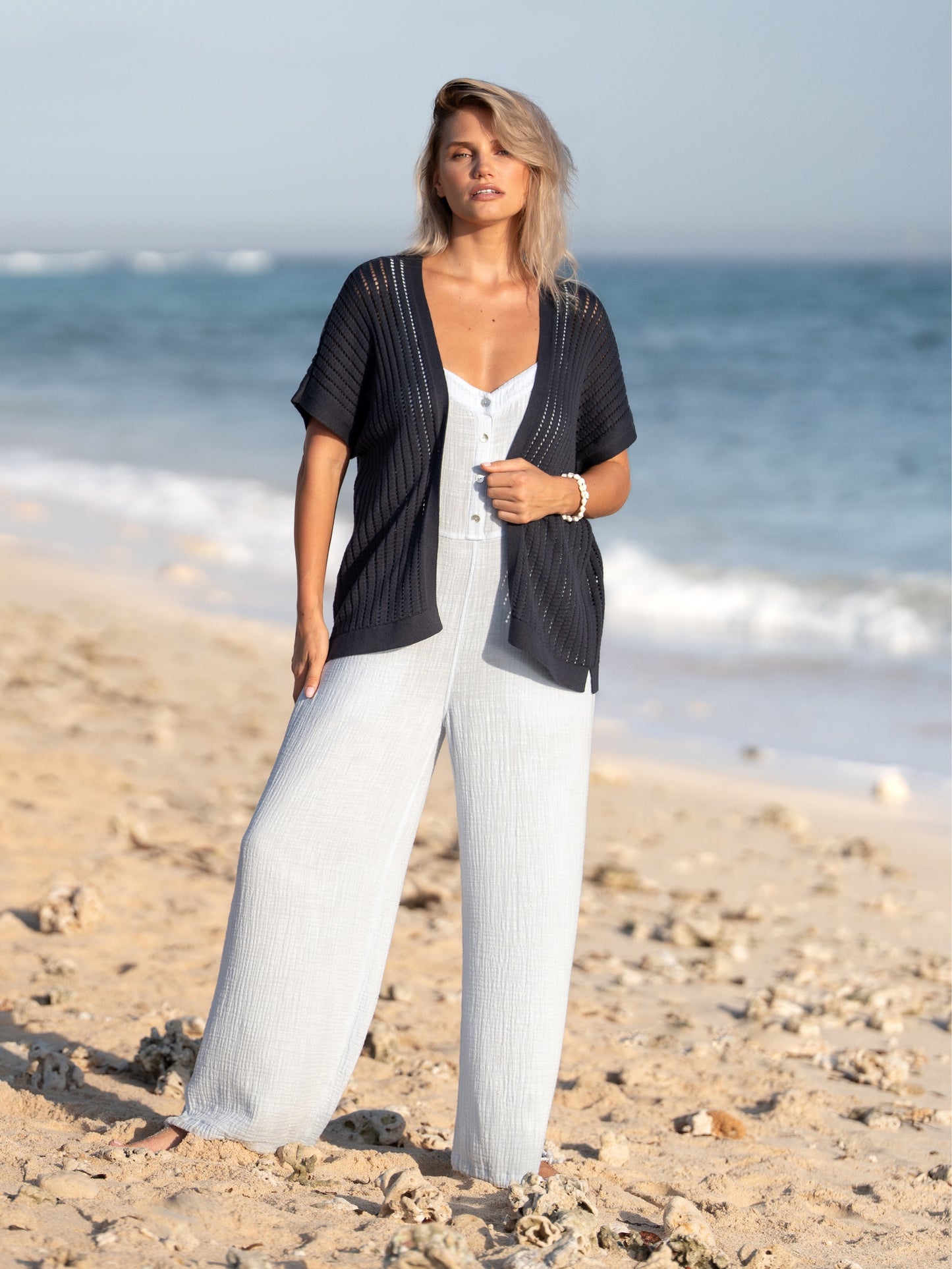 Aletto Cotton Kimono Charcoal