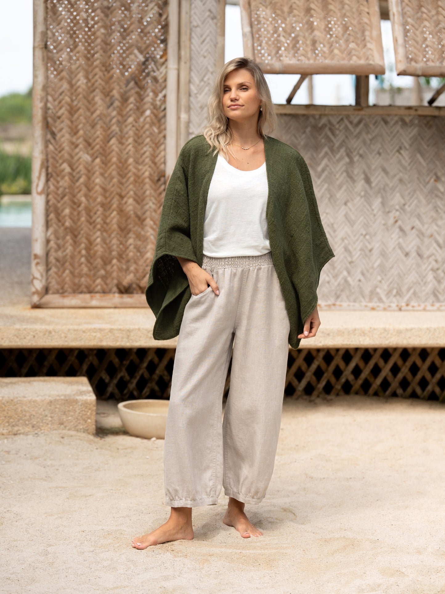Bloom Cotton Shrug Olive