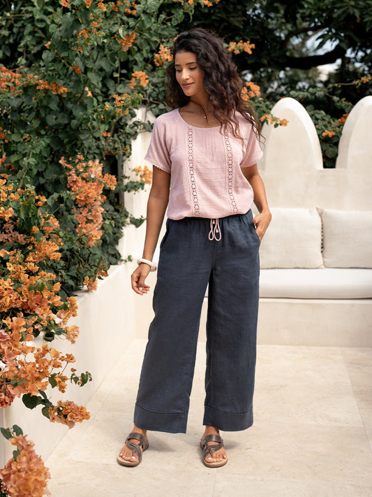 Daisy Organic Cotton Blouse Dusty Pink