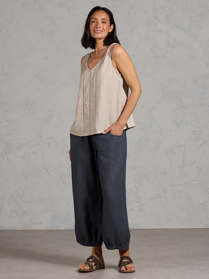 Giana French Linen Top Almond