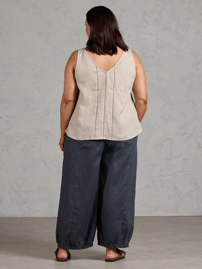 Giana French Linen Top Almond