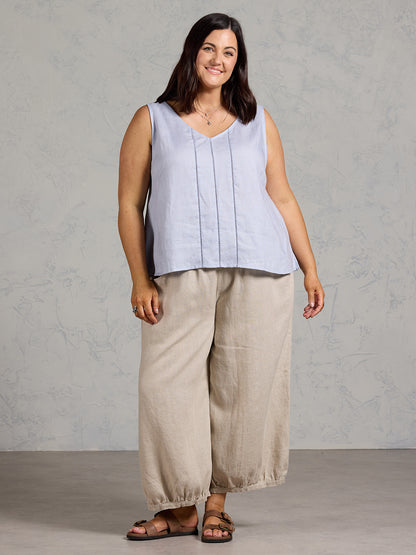 Giana French Linen Top Slate Blue