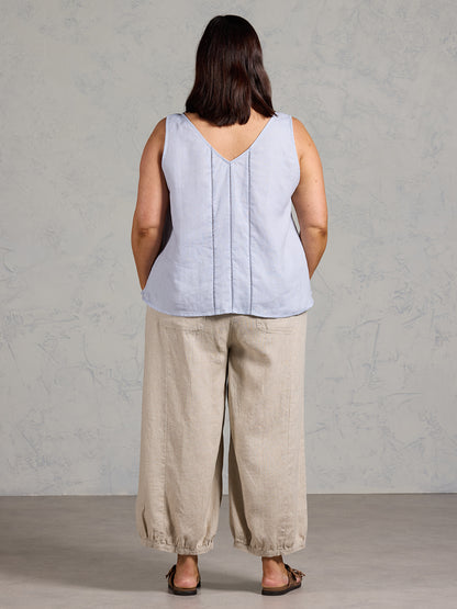 Giana French Linen Top Slate Blue