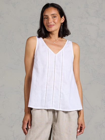Giana French Linen Top White
