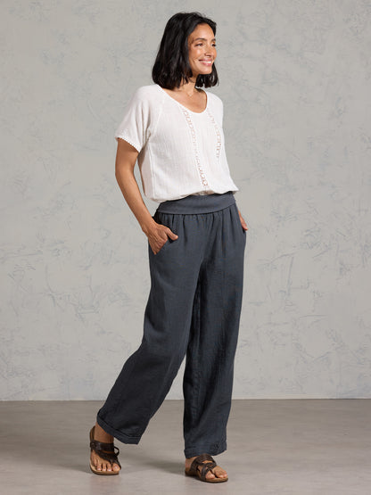 Goa French Linen Pants Charcoal