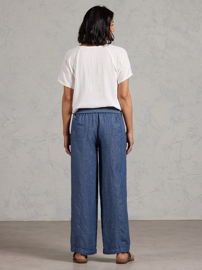 Goa French Linen Pants Pacific Blue