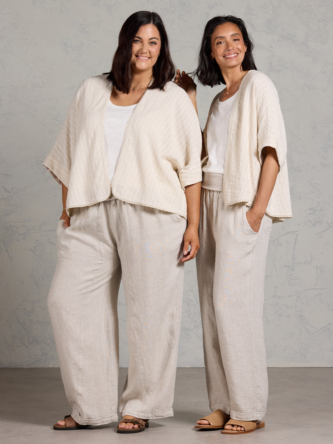 Laia Cotton Linen Kimono Oat Stripe