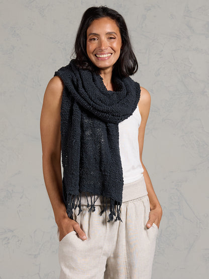 Lakshmi Cotton Scarf Charcoal