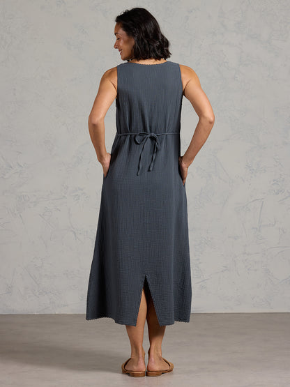Magnolia Cotton Dress Charcoal
