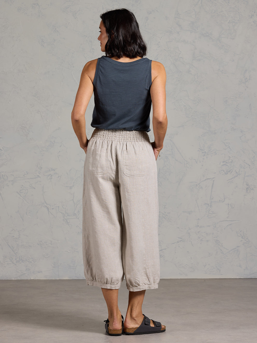Marrakech French Linen Cropped Pants Flax