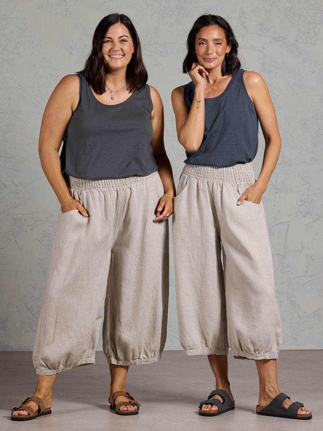 Marrakech French Linen Cropped Pants Flax