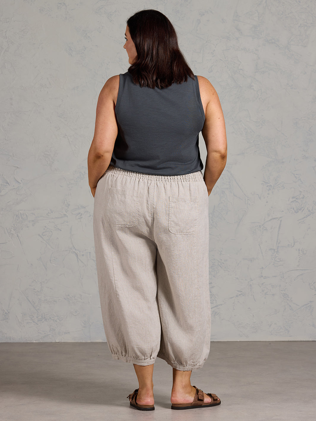 Marrakech French Linen Cropped Pants Flax