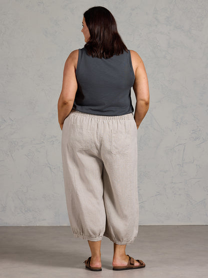 Marrakech French Linen Cropped Pants Flax